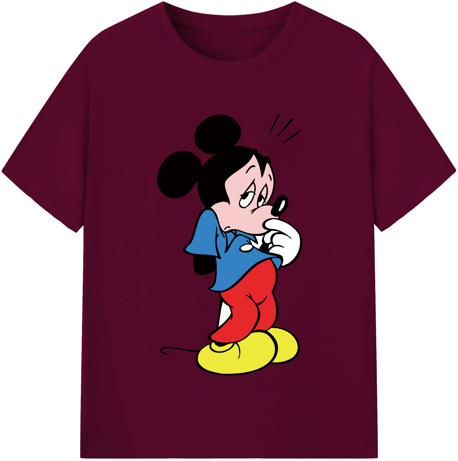 （画像用） ミッキーマウス Mickey Mouse レディースカジュアルプリントTシャツ（綿100％）
